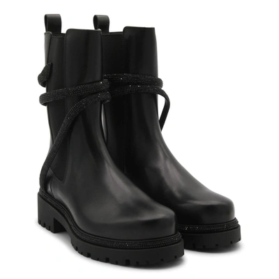Shop René Caovilla Boots In Black Calf/jet Strass