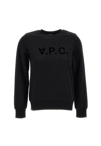 Shop Apc A.p.c. "sweat Viva" Cotton Sweatshirt In Black