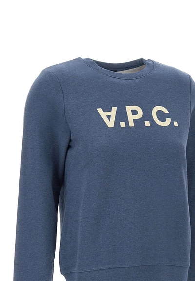 Shop Apc A.p.c. "sweat Viva" Cotton Sweatshirt In Blue