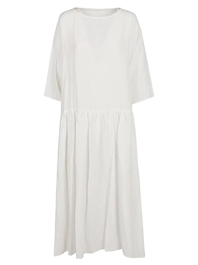 Shop Apuntob Linen Long Dress In White