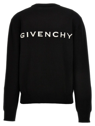 Shop Givenchy Logo Sweater In White/black