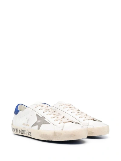 Shop Golden Goose Super-star Leather Sneakers In Blue