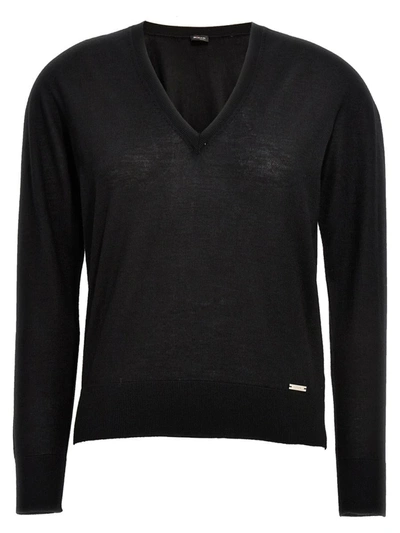 Shop Kiton V-neck Sweater In Black