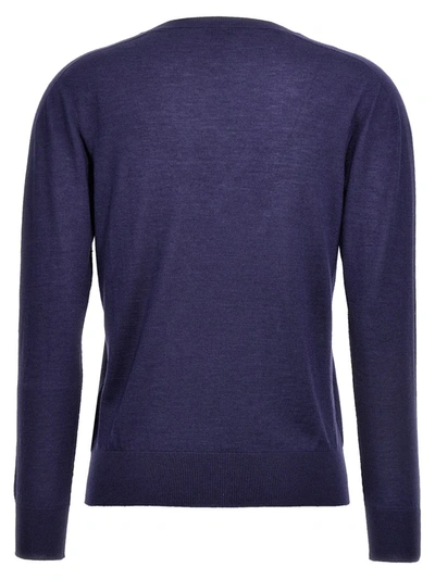 Shop Kiton V-neck Sweater In Blue