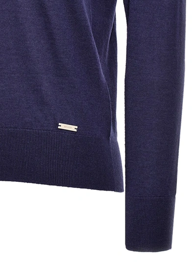 Shop Kiton V-neck Sweater In Blue