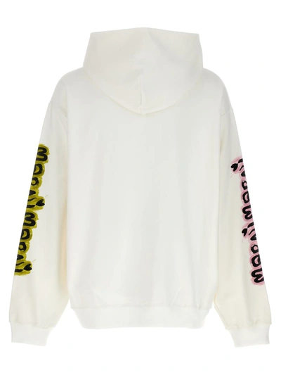 Shop Marni Logo Print Hoodie In White