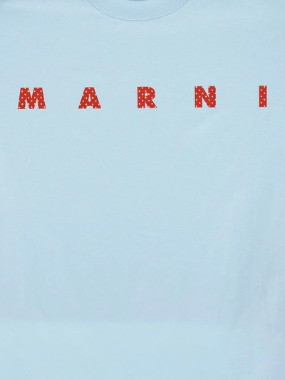 Shop Marni Logo Print T-shirt In Light Blue