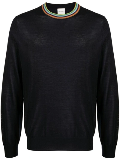 Shop Paul Smith Signature Stripe Wool And Silk Sweater In Black