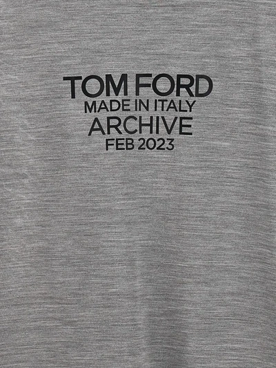 Shop Tom Ford Logo Print T-shirt In Gray