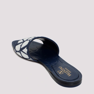 Shop Valentino Garavani  Toile Iconographe Slide Sandal Shoes In Blue