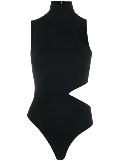 Shop Wolford High Neck Cut-out Bodysuit In Black