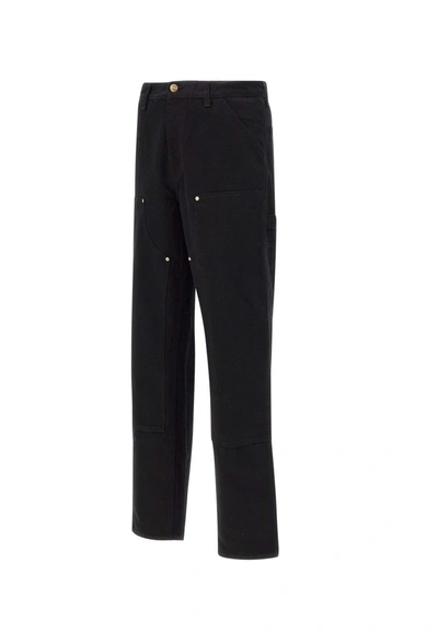 Shop Carhartt Wip "double Knee" Cotton Pants In Black