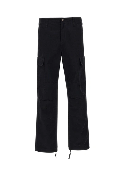 Shop Carhartt Wip Cotton Cargo Trousers In Black