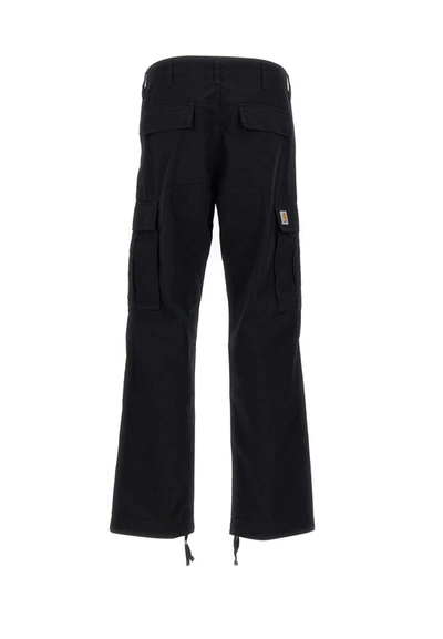 Shop Carhartt Wip Cotton Cargo Trousers In Black