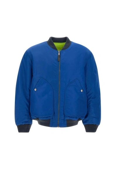 Diesel J-mattan Reversible Bomber Jacket In Blue/green