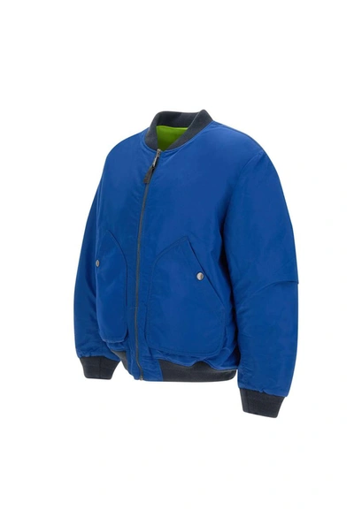 Diesel J-mattan Reversible Bomber Jacket In Blue/green