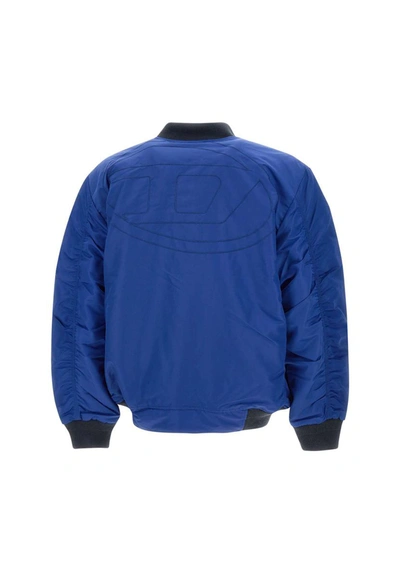 Diesel J-mattan Reversible Bomber Jacket In Blue/green