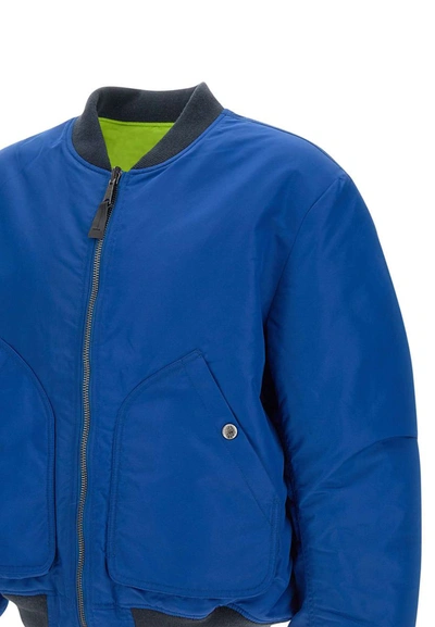 Diesel J-mattan Reversible Bomber Jacket In Blue/green