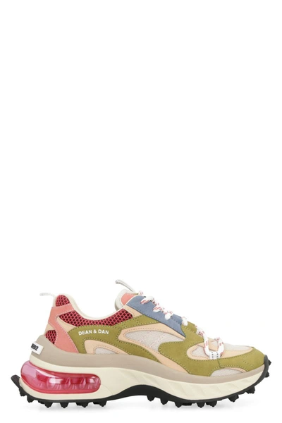 Shop Dsquared2 Bubble Leather And Fabric Low-top Sneakers In Multicolor