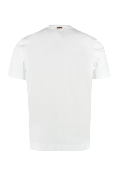 Shop Ermenegildo Zegna Zegna Logo Cotton T-shirt In White