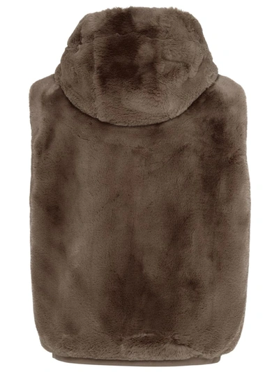 Shop Moose Knuckles Polyester 'state Bunny' Vest In Brown