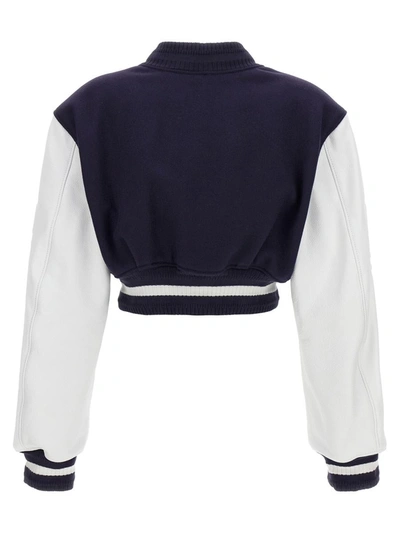 Shop Givenchy 'varsity' Cropped Bomber Jacket In Multicolor