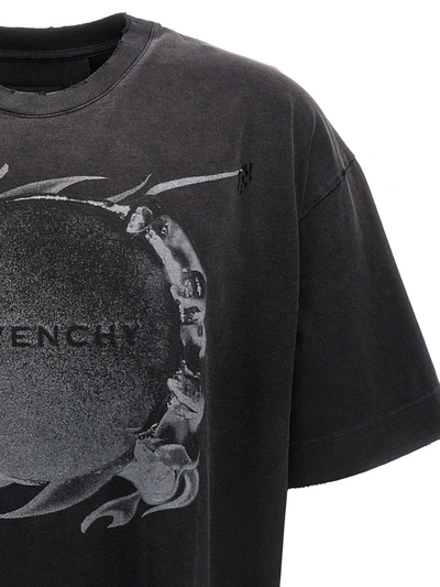 Shop Givenchy Logo Print T-shirt In Gray