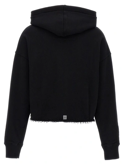 Shop Givenchy Logo Print Hoodie In Black