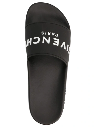 Shop Givenchy Logo Slides In White/black