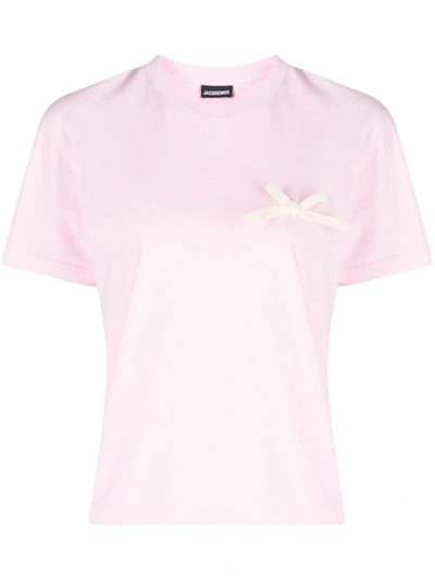 Shop Jacquemus T-shirt Noeud Clothing In Pink &amp; Purple