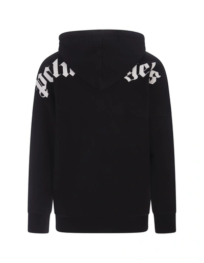Shop Palm Angels Hoodie With Front And Back Logo In Black