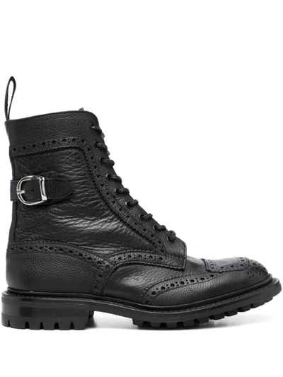 Shop Tricker's Sheene Boots Shoes In Black