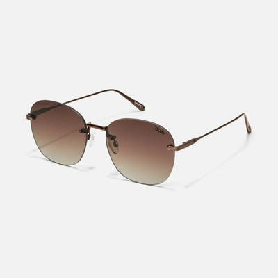 Shop Quay Jezabell Rimless In Chocolate,brown