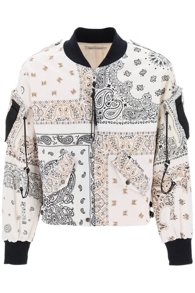 Shop Children Of The Discordance Bomber Jacket With Bandana Motif In White