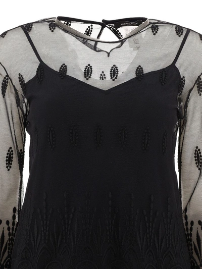 Shop Fabiana Filippi Embroidered Lace Top In Black