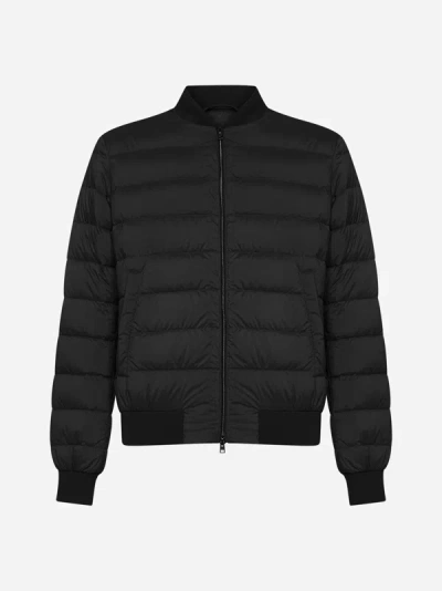 Shop Herno L'aviatore Quilted Nylon Down Jacket In Black