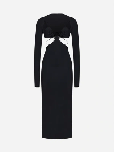Shop Amazuìn Lena Jersey Long Dress In Black