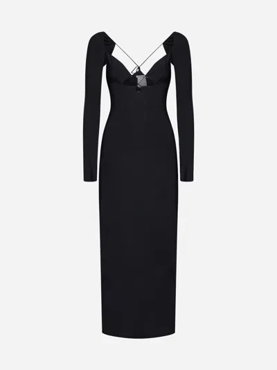 Shop Amazuìn Issad Jersey Long Dress In Black