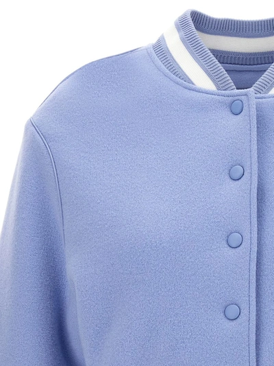 Shop Givenchy 'varsity' Bomber Jacket In Light Blue