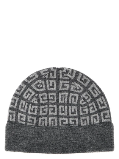 Shop Givenchy Logo Beanie In Gray