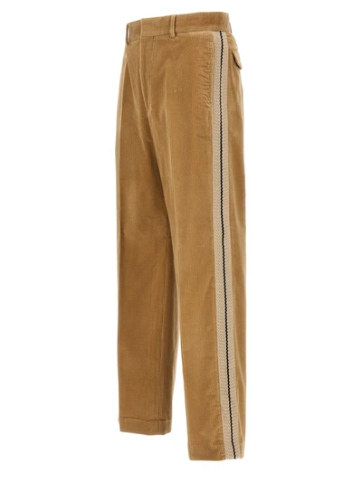 Shop Palm Angels 'corduory Suit Tape' Pants In Beige