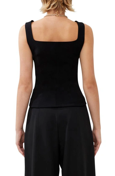 Shop French Connection Whisper Sweetheart Neck Tank In 02-blackout