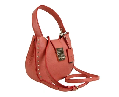Shop Mcm Women's Trisha Cocoa Pink Leather Studded Small Crossbody Bag Mwh8apa48pw001