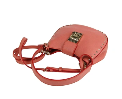 Shop Mcm Women's Trisha Cocoa Pink Leather Studded Small Crossbody Bag Mwh8apa48pw001