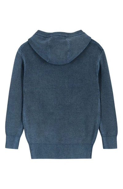 Shop Andy & Evan Kids' X Teenage Mutant Ninja Turtles® Appliqué Cotton Sweater Hoodie In Blue Hoodie