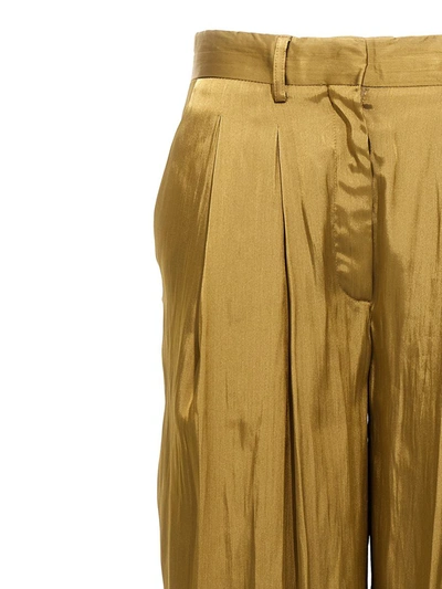 Shop Nude Satin Pants In Green