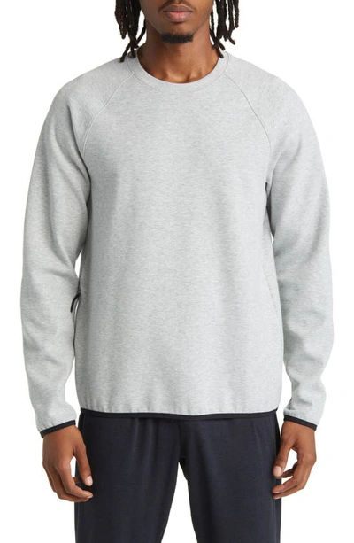 Shop Zella Powertek Crewneck Sweatshirt In Grey Heather