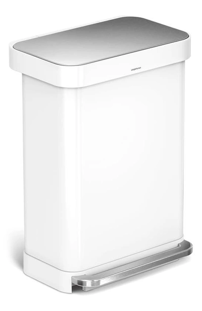 Shop Simplehuman 55l Rectangle Trash Can In White