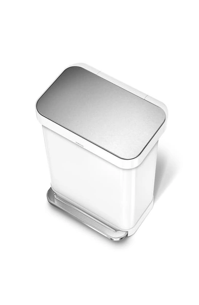 Shop Simplehuman 55l Rectangle Trash Can In White