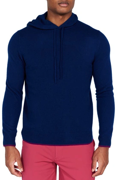 Shop Redvanly Quincy Cashmere Golf Hoodie In Navy